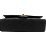Chanel Quilted Lambskin Medium 24K Gold Double Flap Shoulder Bag