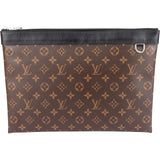 Louis Vuitto Monogram Macassar Pochette Voyage Laptop Clutch