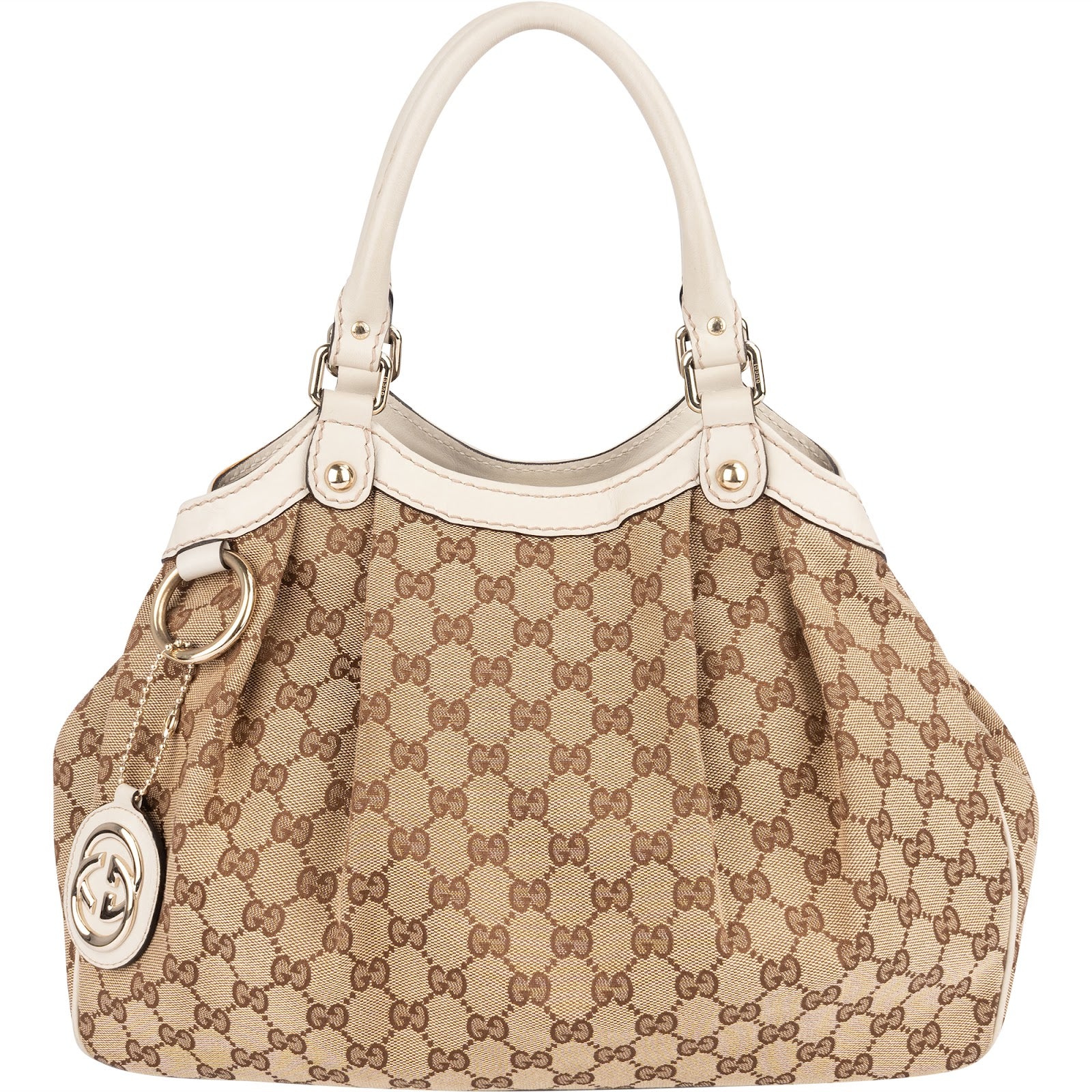 Gucci Monogram GG Canvas Sukey Hobo Handbag - vintageandkickz