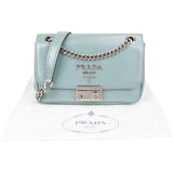 Prada Saffiano Vernice Chain Flap Crossbody Bag