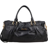 Miu Miu Vitelo Daino Turnlock Coffer Satchel Handbag