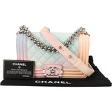 Chanel Rainbow Caviar Leather Boy Single Flap Crossbody Bag