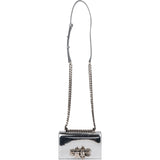 Alexander McQueen Mirrored Patent Leather Crystal-Embellished Skull Knuckle Ring Small Crossbody Bag