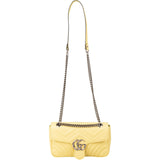 Gucci Bright Yellow Matelassé Leather Marmont Crossbody Bag