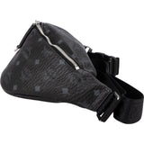 MCM Black Leather Visetos Stark Belt Crossbody Bag