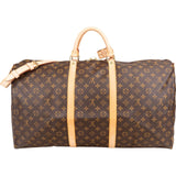 Louis Vuitton Monogram Canvas Keepall 60 Bandoulière Travel Bag