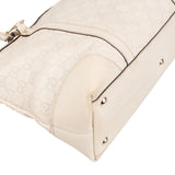 Gucci GG White Leather Guccissima Twin Heart Handbag