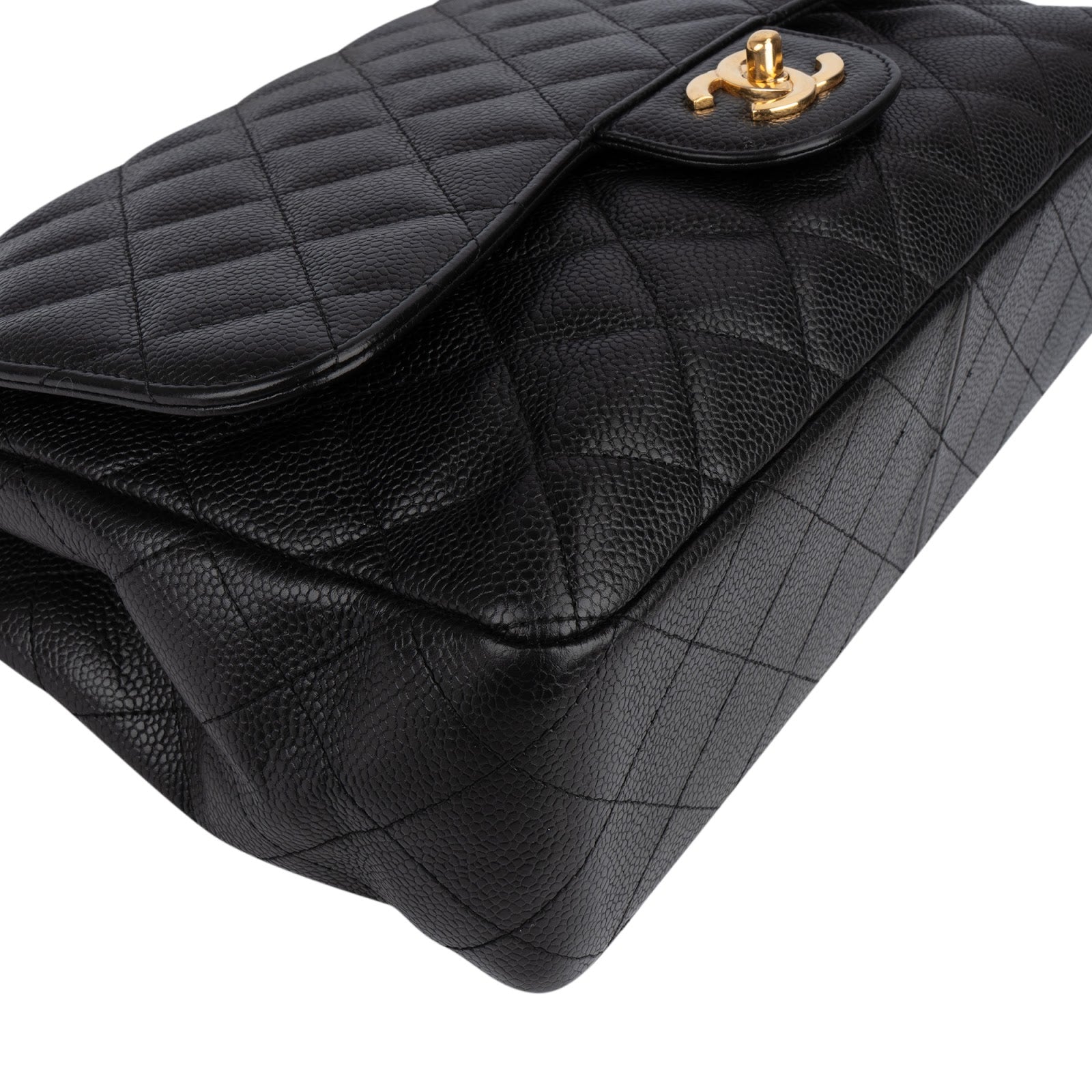 Chanel Quilted Caviar Leather Jumbo Single Flap Crossbody Bag - vintageandkickz