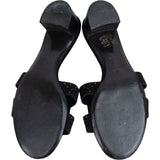 Hermès Special Edition Black Suede Crystal Oran Sandals (37)