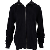 Hermès Black Strick Ribbed Zip-Up Cardigan (L)