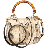 Gucci Multicolor Python Leather Bamboo 1947 Mini Top Handle Handbag