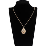 Chanel CC Mother Of Pearl Oval Pendant Necklace