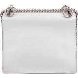 Fendi Light Blue Leather Can I Studded Emblem Crossbody Bag