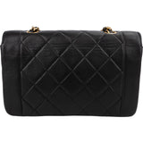 Chanel Quilted Lambskin Diana 24K Gold Single Flap Crossbody Bag