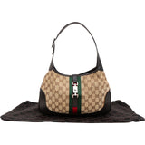 Gucci Monogram GG Canvas Jackie Web Stripe Shoulder Bag