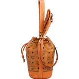 MCM Monogram Visetos Aren Drawstring Bucket Crossbody Bag