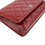 Chanel Quilted Caviar Leather Palladium Wallet On Chain Crossbody Bag