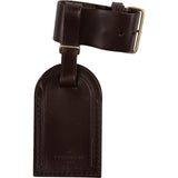 Louis Vuitton Dark Brown Leather Luggage Tag (T.H)