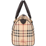 Burberry Haymarket Check Coated Canvas Boston 30 Handbag