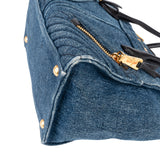 Miu Miu Quilted Denim Biker Tote Handbag