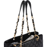 Chanel Quilted Caviar Leather Grand Shopping Tote Shoulder Bag