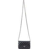 Chanel Quilted Lambskin Palladium Wallet On Chain Crossbody Bag