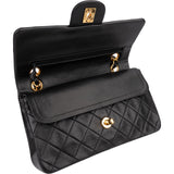 Chanel Quilted Lambskin 24K Gold Small Double Flap Shoulder Bag