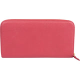 Prada Pink Vitello Grain Leather Zip Around Wallet