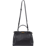 Fendi Black Leather Peekaboo Regular Handbag