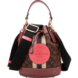 Coach Monogram Demi Bucket in Signature Stripe Handbag