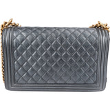 Chanel Quilted Metallic Lambskin Large Boy New Medium Crossbody Bag