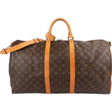 Louis Vuitton Monogram Canvas Keepall 55 Bandoulière Travel Bag