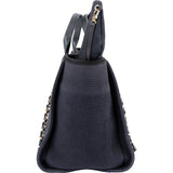 Chanel Bleu Cotton Deauville Tote Handbag