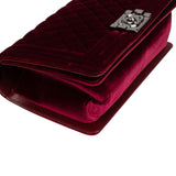 Chanel Quilted Velvet Medium Boy Crossbody Bag