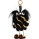 Fendi Fur Metallic Leather Monster Bug Bag Charm