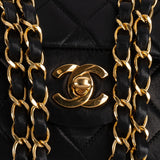 Chanel Quilted Lambskin 24K Gold Small Double Flap Shoulder Bag