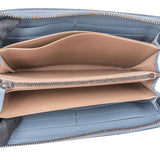 Bottega Veneta Blue Intrecciato Zip Around Wallet