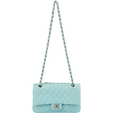 Chanel Quilted Lambskin Palladium Medium Double Flap Shoulder Bag