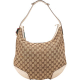 Gucci Monogram GG Canvas Web Detail Hobo Shoulder Bag