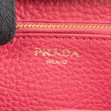 Prada Pink Vitello Grain Leather Zip Around Wallet