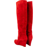 Christian Louboutin Red Suede Tuorloubi Flat Boots (38)