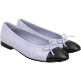 Chanel Lilac Leather CC Cap Toe Ballerina Flats (38)