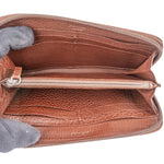 Prada Pebbled Leather Zip Around Wallet - vintageandkickz