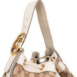 Gucci Monogram GG Canvas Tassel Drawstring Shoulder Bag