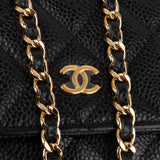 Chanel Quilted Caviar Leather Wallet On Chain Crossbody Bag