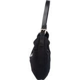 Fendi Black Cotton Baguette Buckel Shoulder Bag