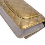 Chanel Ribbed Metallic Patent Leather Wallet On Chain Crossbody Bag - vintageandkickz