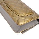 Chanel Ribbed Metallic Patent Leather Wallet On Chain Crossbody Bag - vintageandkickz