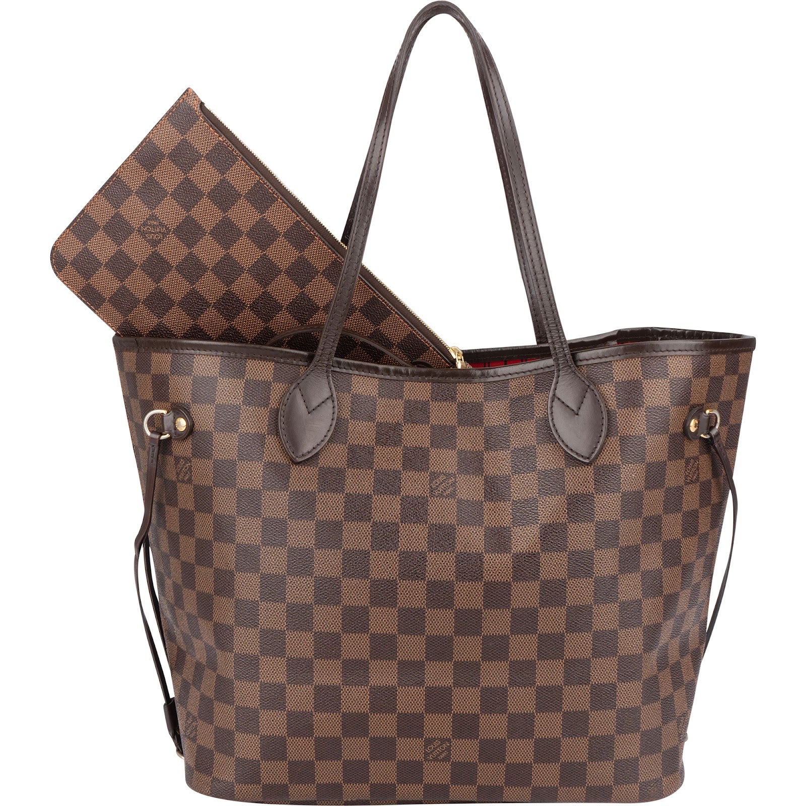 [🔄️B08 / F36] Louis Vuitton Monogram Damier Ebene Canvas Neverfull MM Shoulder Bag - vintageandkickz
