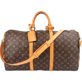 Louis Vuitton Monogram Canvas Keepall 50 Bandoulière Travel Bag